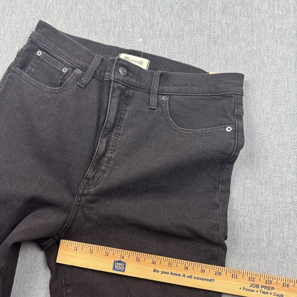 Madewell Jeans Womens 31T Fit 34X30 Black Denim Cali‎ Demi-Boot Stretch Raw Hem - Picture 12 of 16
